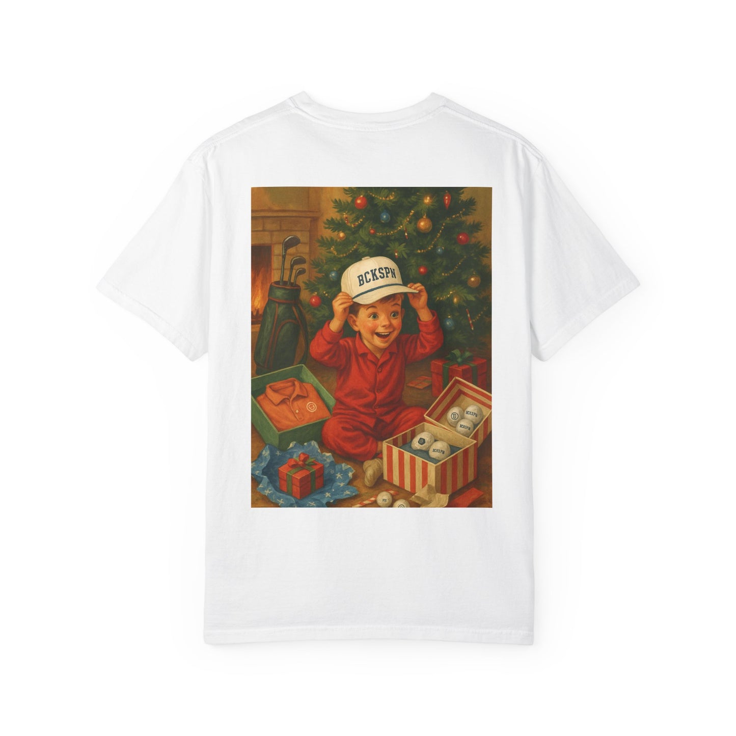 Christmas Retro Kid Graphic T-Shirt — 'BCKSPN' Vintage Holiday Tee