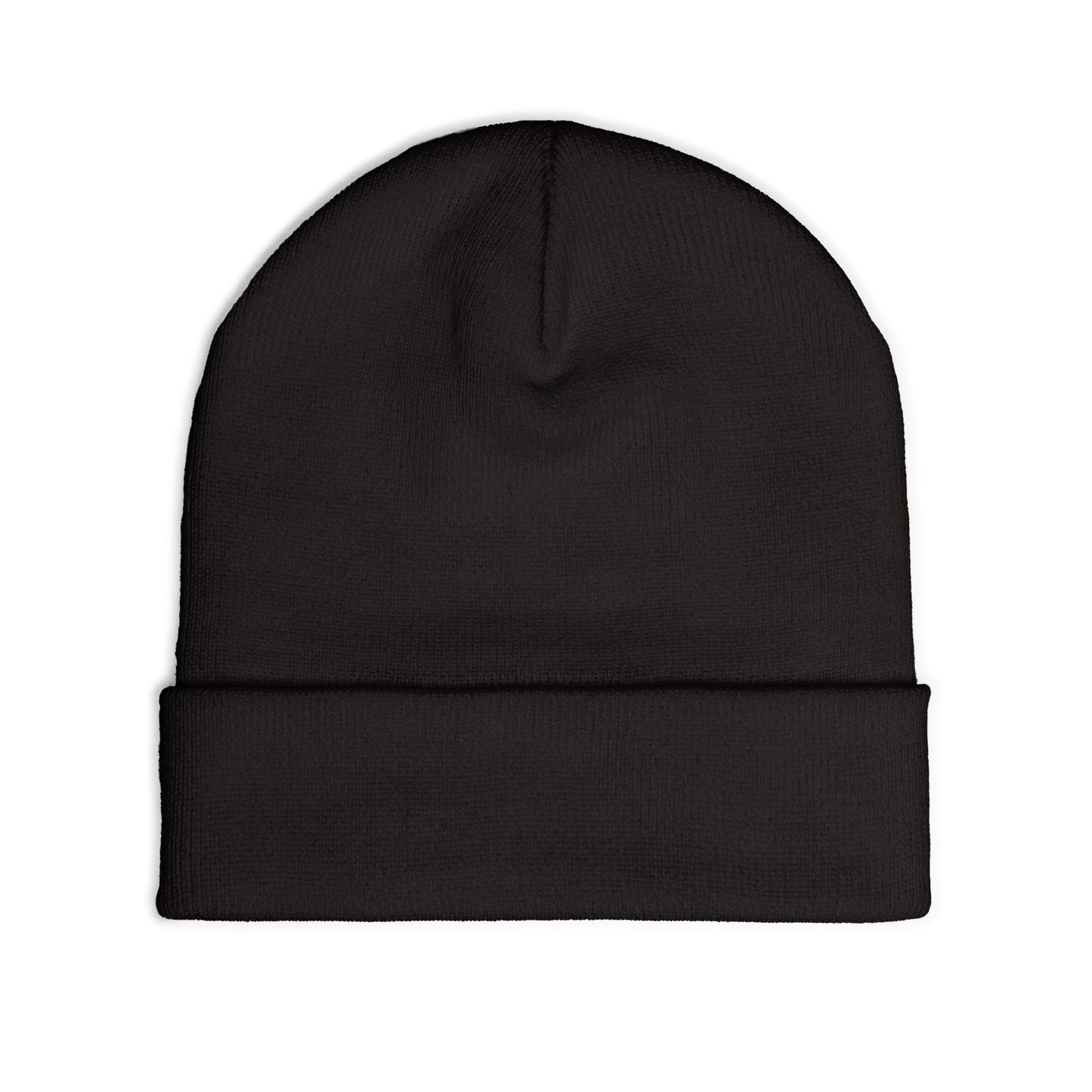 Embroidered 'BUKSPN' Knit Beanie — Minimal Logo Winter Hat