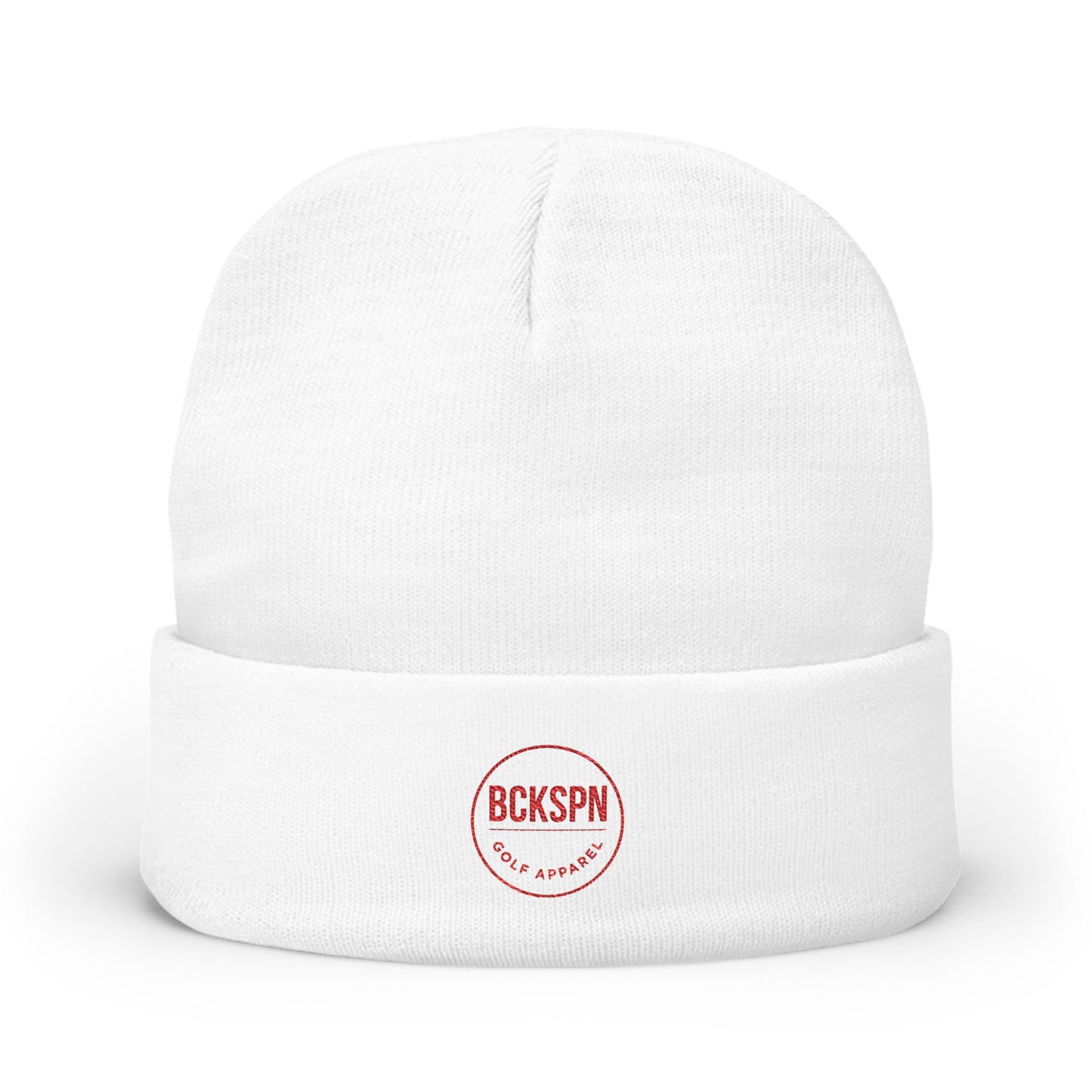 Embroidered 'BUKSPN' Knit Beanie — Minimal Logo Winter Hat