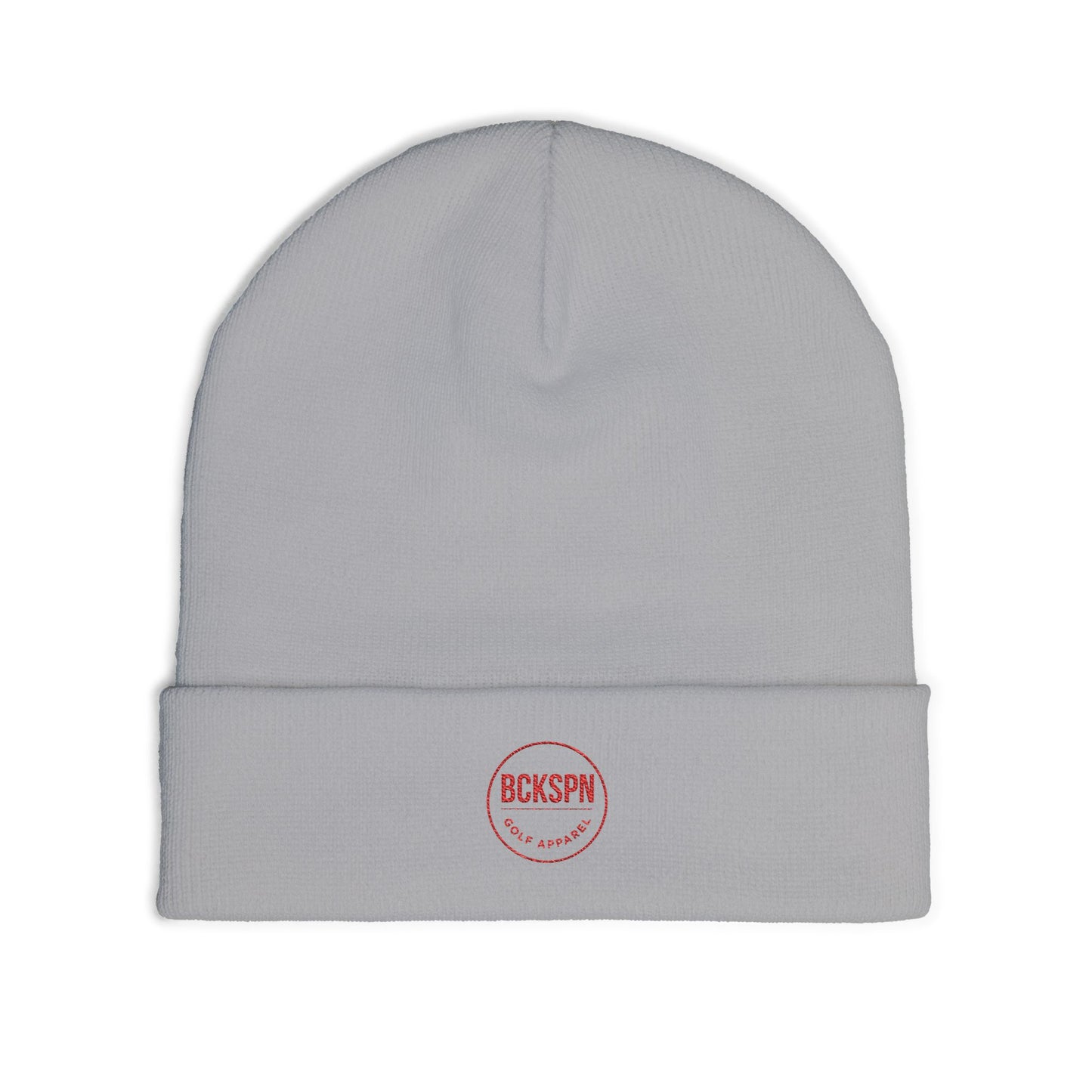 Embroidered 'BUKSPN' Knit Beanie — Minimal Logo Winter Hat