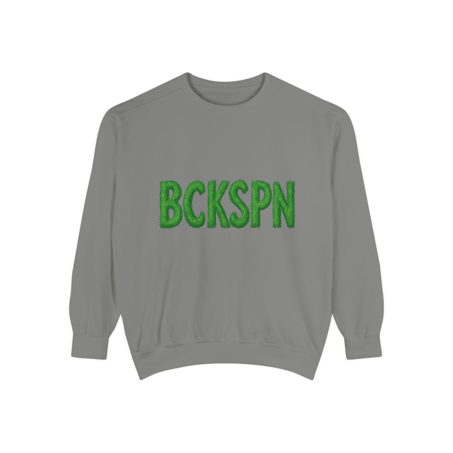Grinch Golf Sweatshirt — BCKSPN Green Lettering Holiday Pullover