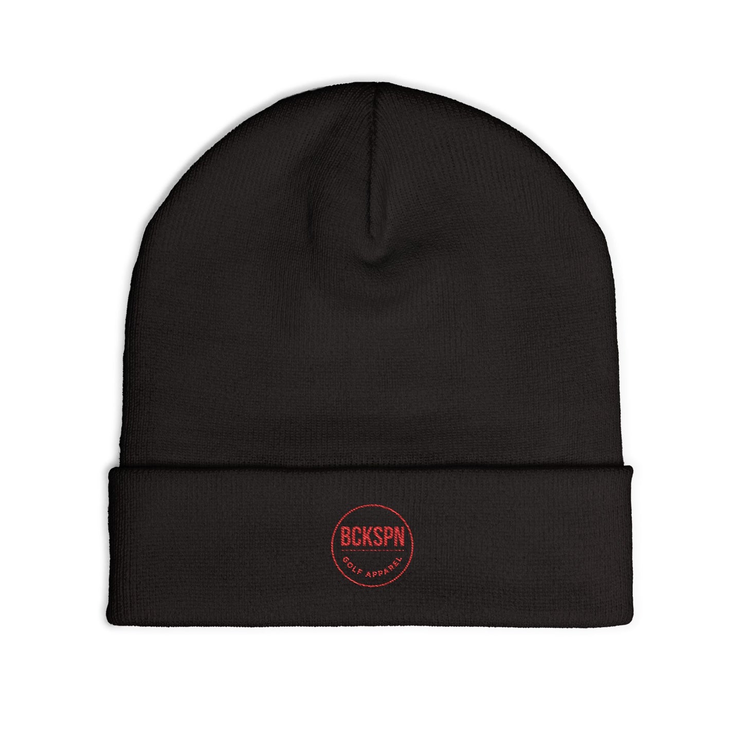 Embroidered 'BUKSPN' Knit Beanie — Minimal Logo Winter Hat